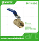 Válvula De Bola 1" Roscable De Latón Con Manija Metálica. Para Agua, Aceite Y Gas (WOG).