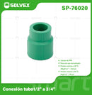 Reducción PPR 1/2" a 3/4". Conexión Termofusión para Tuberías de Agua. Adaptador reductor.