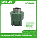 Adaptador PPR Macho 3/4" con Inserto de Acero Inoxidable. Conector Termofusión para Agua.
