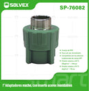 Adaptador PPR Macho 1" con Inserto de Acero Inoxidable. Conector Termofusión para Agua.