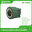 Adaptador PPR Hembra 3/4" con Inserto en Acero Inoxidable. Conector Termofusión para Agua.