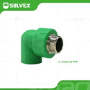 Codos PPR 90° con Rosca Macho. Conectores Termofusión para Agua.