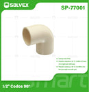 Codo CPVC 90° de 1/2". Conector para Agua Caliente y Fría. Unión Segura.