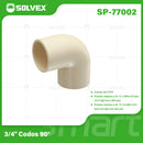 Codo CPVC 90° de 3/4". Conector para Agua Caliente y Fría. Unión Segura.