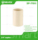 Cople CPVC 3/4". Conexión Termofusión. Unión Recta para Agua Caliente y Fría. Coupling.