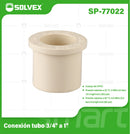 Reducción CPVC 3/4" a 1". Bushing Adaptador para Agua Caliente y Fría. Conexión Termofusión.