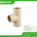 Tees CPVC. Conectores en T para Agua Caliente y Fría. Unión Termofusión.