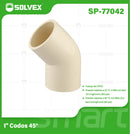 Codo CPVC 45° 1". Conexión en Ángulo para Agua Caliente y Fría. Termofusión.