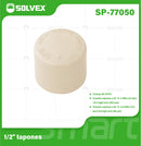 Tapón CPVC 1/2". Cierre Hermético para Agua Caliente y Fría. Conexión Termofusión.