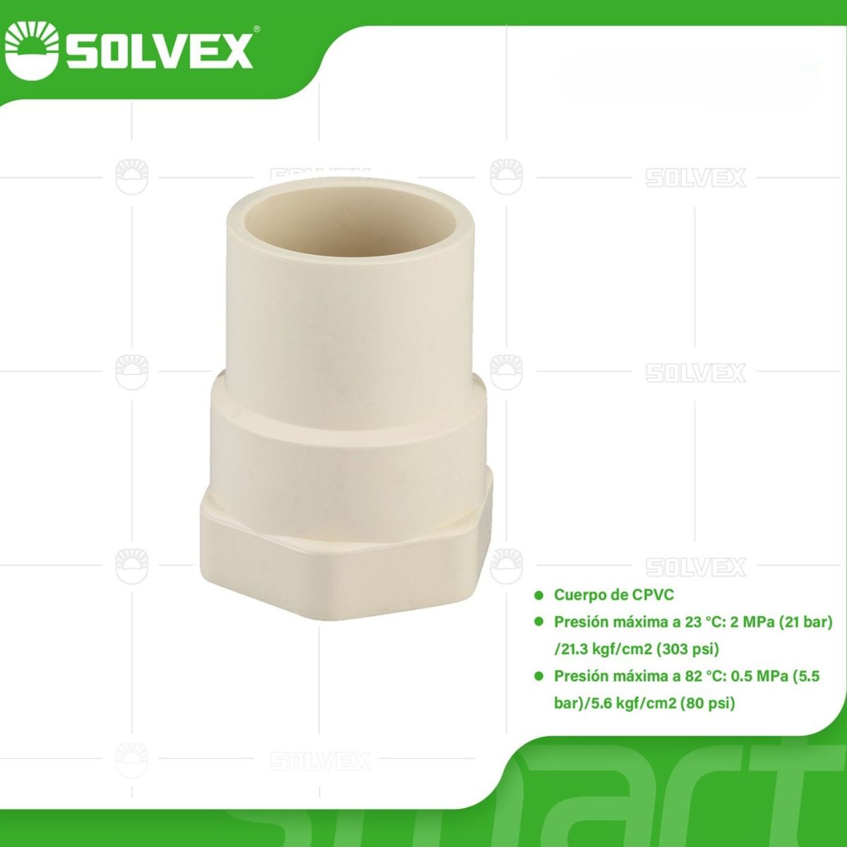 Adaptadores CPVC Hembras. Conectores Finales Roscados para Agua Caliente y Fría.