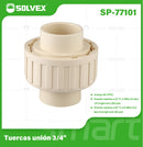 Unión universal CPVC 3/4". Conector Desmontable para Agua Caliente y Fría. Coupling.