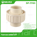 Unión universal CPVC 3/4". Conector Desmontable para Agua Caliente y Fría. Coupling.