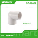 Codo PVC 90°  3/4" para Agua Potable.
