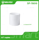 Cople de PVC 1/2" para Agua Potable. Unión de Tuberías Resistente.