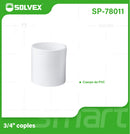 Cople de PVC 3/4" para Agua Potable. Unión de Tuberías Resistente.