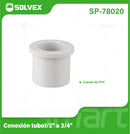 Reducción PVC 1/2" a 3/4". Bushing Adaptador para Agua Potable. Conexión Roscada de Presión.