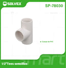 Tee PVC 1/2". Unión Conector en T para Agua Potable.