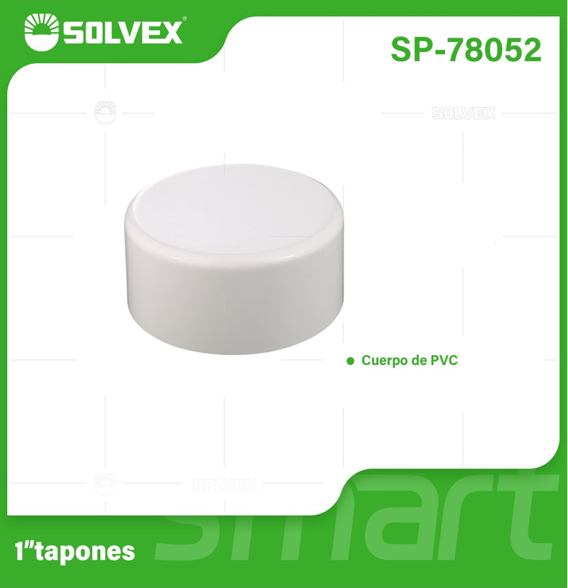 Tapón PVC 1". Tapa de Cierre para Tuberías de Agua Potable.