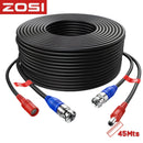 Cable BNC 45 Metros (150FT) para Cámaras de Seguridad CCTV, Transmisión de Video Estable para Sistemas DVR