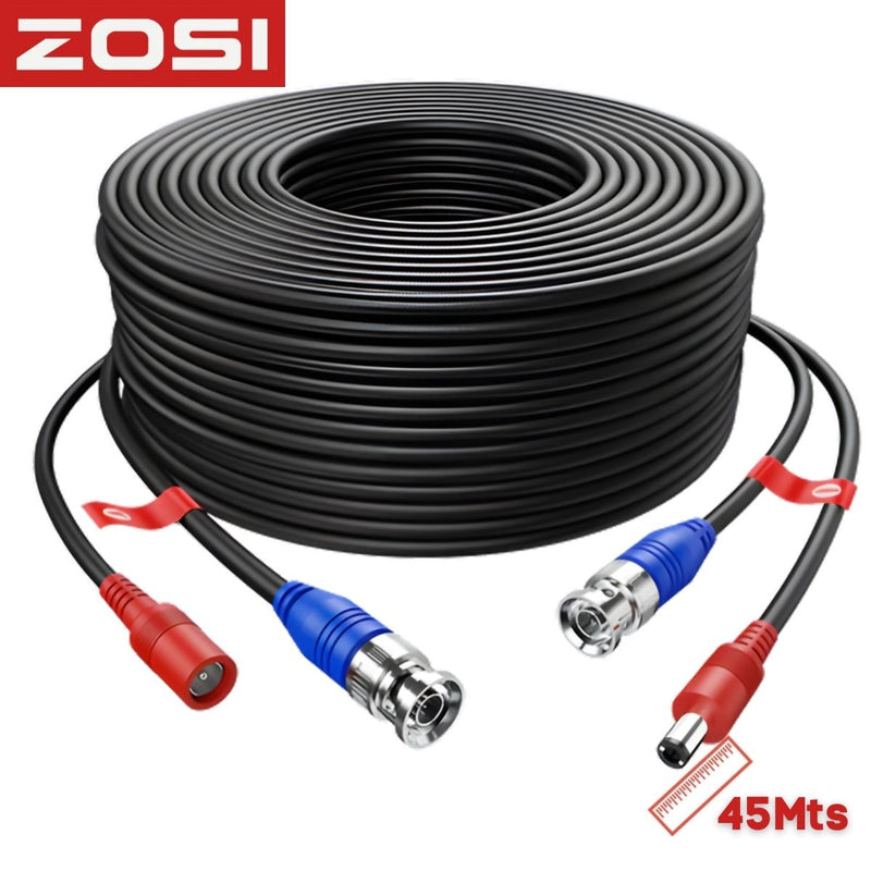 Cable BNC 45 Metros (150FT) para Cámaras de Seguridad CCTV, Transmisión de Video Estable para Sistemas DVR