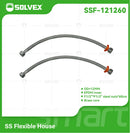 Tubo De Abasto Manguera Flexible 60Cm (Par). Acero Inoxidable Trenzado Con Tuercas Metálicas H1/2'' x H1/2''.