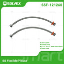Tubo De Abasto Manguera Flexible 60Cm (Par). Acero Inoxidable Trenzado Con Tuercas Metálicas H1/2'' x H1/2''.