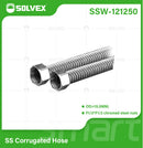 Tubo De Abasto Manguera Corrugada Flexible 50Cm. Acero Inoxidable Con Tuercas Cromadas H1/2'' x H1/2''.