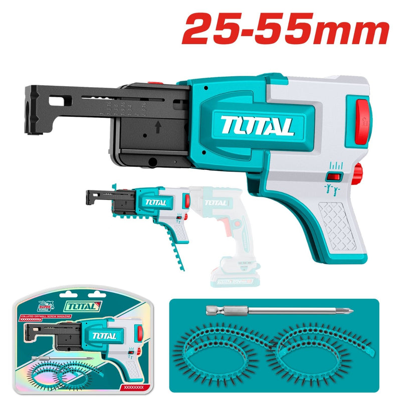 Pistola de Tornillos para drill para Paneles de Yeso. Tornillador automático 25–55 mm Punta Hexagonal ¼” Ajustable y Fácil de Usar. Cargador de tornillos Drywall.