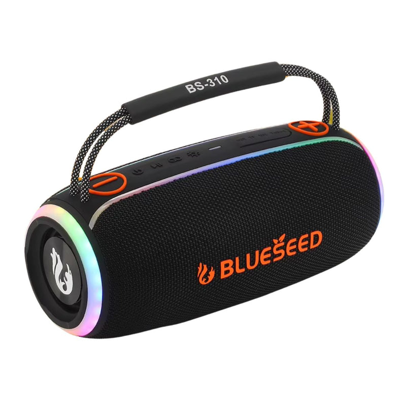 Bocina Bluetooth 5.3 Portátil 20W IPX6. Altavoz Inalámbrico con USB, FM, AUX, TWS y Batería 3000mAh. Speaker Parlante con Iluminación RGB.