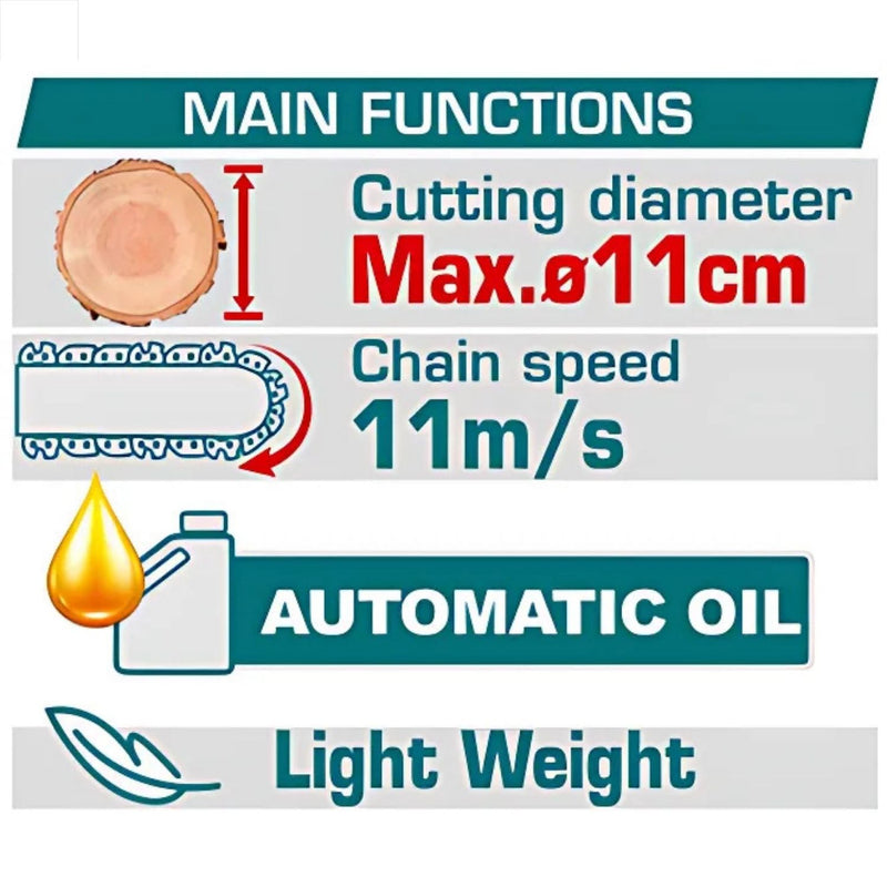 Sierra Podadora Inalámbrica 20V. Long.6" (15cm). Batería y cargador se venden por separado.