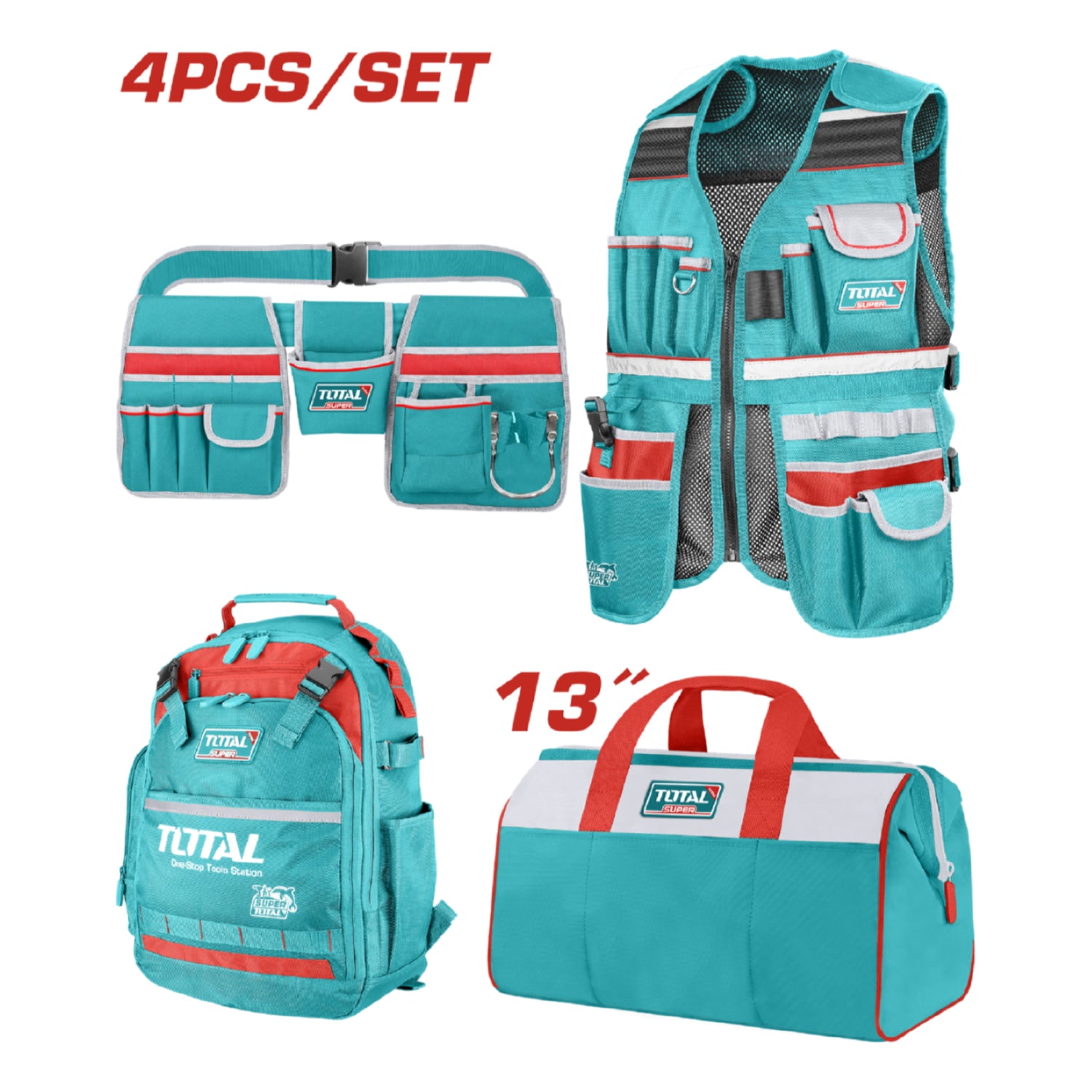 Combo del mes Total Mochila, Chaleco, cinturón y maletín para herramientas. POCAS UNIDADES
