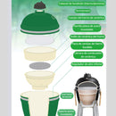 Parrilla Kamado Ahumador Cerámica 23.5” (51 cm). BBQ Asador De Carbón Portátil con Termómetro Barbacoa.