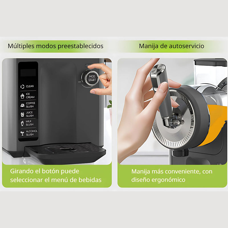 Máquina granizado. Prepara Helados, Granizados, Batidos, Café Frappé Y Cócteles slushie. Con 5 Programas Preestablecidos. 110V