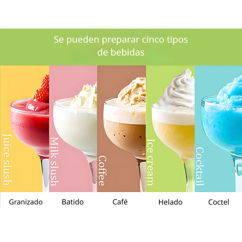 Máquina granizado. Prepara Helados, Granizados, Batidos, Café Frappé Y Cócteles slushie. Con 5 Programas Preestablecidos. 110V