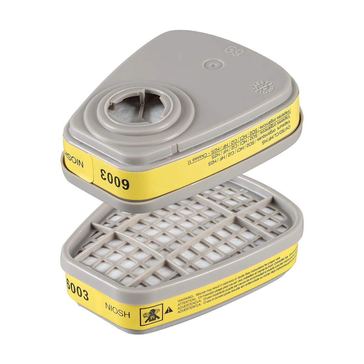 Repuesto Filtro Purificador 6003CN. Cartucho Para Respirador Mascarilla Frontal De Silicona.  vapor orgánico, cloro, cloruro de hidrógeno, etc
