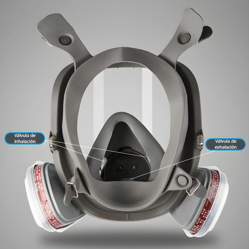 Respirador Facial 6800 Completo con Filtros No. 4. Máscara de Protección Respiratoria Contra Derivados orgánicos, sulfuro de hidrógeno de amoniaco y amoniaco