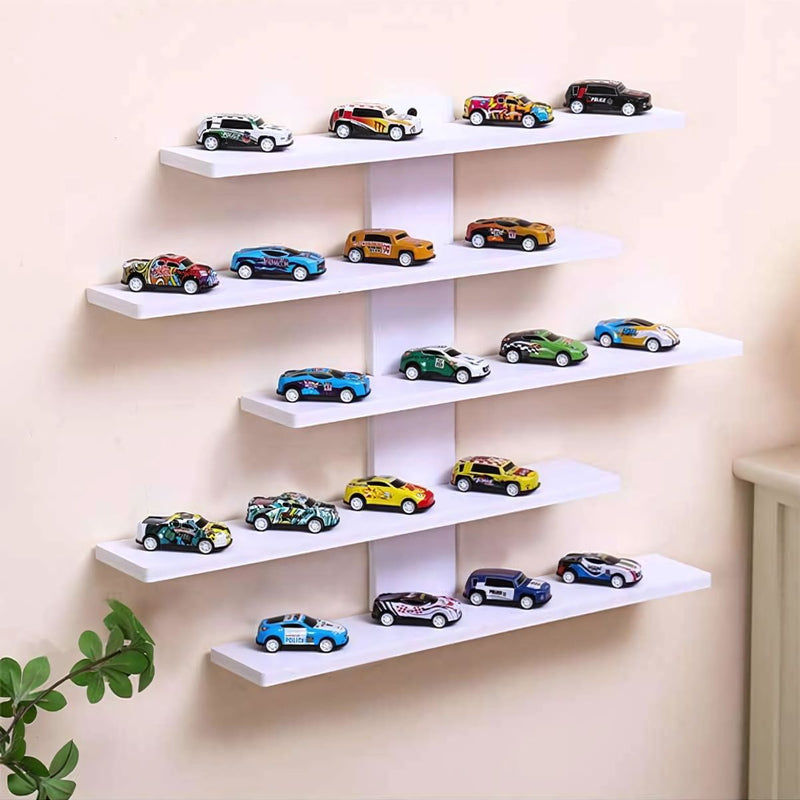 Repisa De Pared de 5 niveles. Estante Flotante Adhesivo. Tablillas Blancas De 7.2Cm De Profundidad.