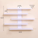 Repisa De Pared de 5 niveles. Estante Flotante Adhesivo. Tablillas Blancas De 7.2Cm De Profundidad.