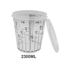 Vaso Medidor de Pintura para Mezcla 400 ml con Tapa Plástica. Resistente con Marcas de Medición.