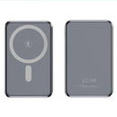 Power Bank Magnético Portátil Gris  10,000mAh 15W Carga Rápida. Ideal con Android y Apple. Bateria Cargador portátil celular.