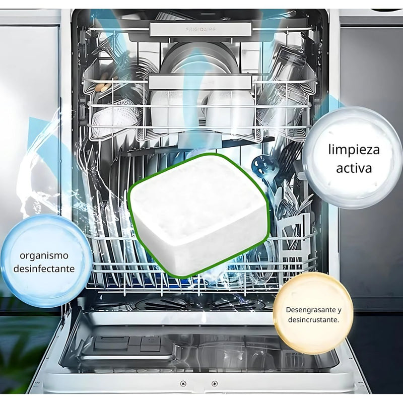 Pastillas Limpiadoras para Lavavajillas (Pack de 12 Unidades). Tabletas de Limpieza Profunda para Máquina Lavaplatos. Dishwhasher.