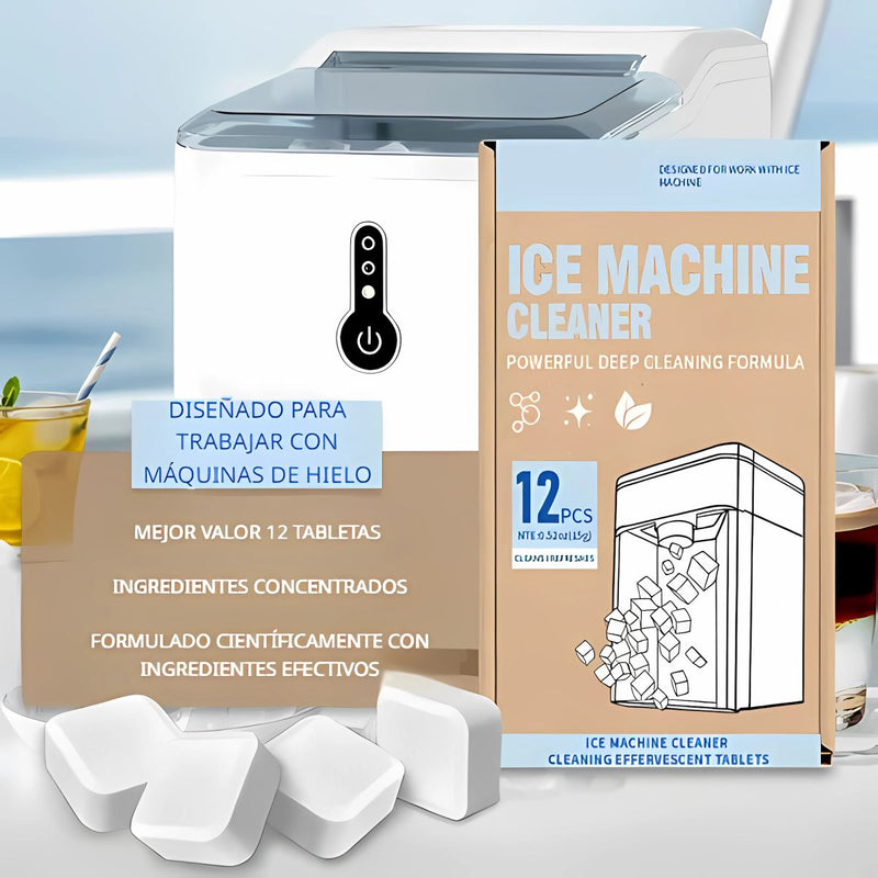 Pastillas Efervescentes para Limpieza Máquinas de Hielo – Tabletas Limpiadoras De Hielera. Pack de 12 Unidades.