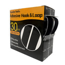 Cierre magico Cinta Adhesiva de Velcro de Fijación Reutilizable. Felpa Autoadhesiva 2.5 cm × 9 m (Color Negro).