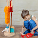 Juego de Limpieza para Niños de Madera con Escoba, Trapeador y Cepillos. Set Educativo de Aseo para Niños 62.5x20cm.