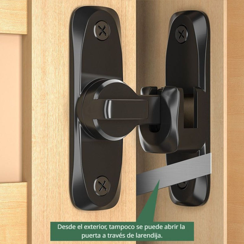 Picaporte Pestillo de Puerta Color Negro. Pasador de Seguridad 7.9×2.4×0.3 cm. Cierre de Aleación de Zinc Antirrobo Instalación sin Clavos ni Pegamento.