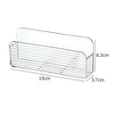 Organizador Adhesivo de Pared Para Controles 19 × 3.8 × 8.3 cm. Repisa de Almacenamiento Colgante. Caja Porta Objetos Trasparente.