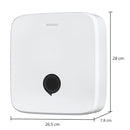 Dispensador de Toallas de Mano Color Blanco. Porta Servilletas de Pared. Caja Dispensadora de Papel 28×26.5×7.8 cm.