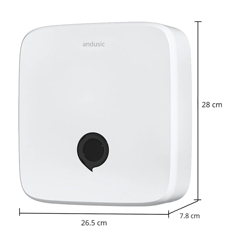 Dispensador de Toallas de Mano Color Blanco. Porta Servilletas de Pared. Caja Dispensadora de Papel 28×26.5×7.8 cm.