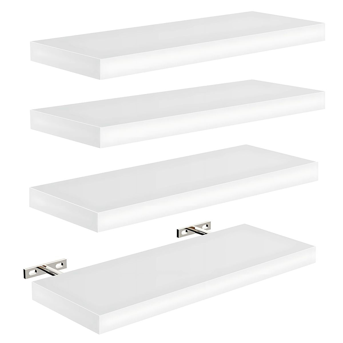 Repisa de pared  Flotantes Color Blanco (Set de 4 piezas). Repisas de pared. Tablillas de 40x15cm.