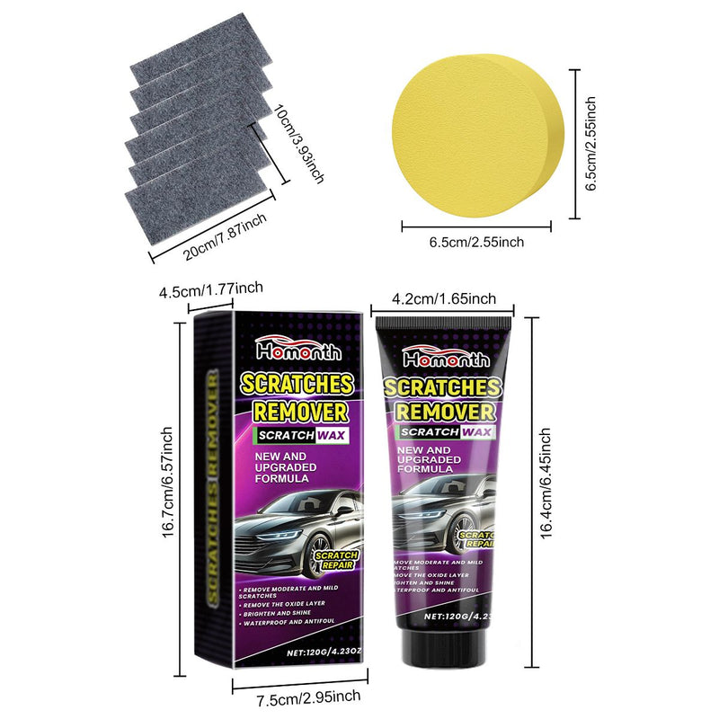 Removedor de Rayones para Autos 120g con Paños y Esponja. Pasta para Pulir y Eliminar Rayones de Carros.